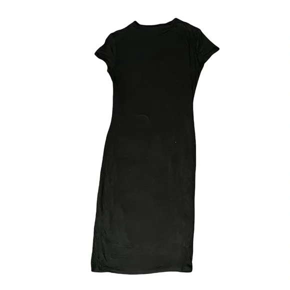 open lace back dress Elegant V Neck Satin Black Long Prom Dresses with Pockets, Simple V Ne –  Shiny Party main image 1